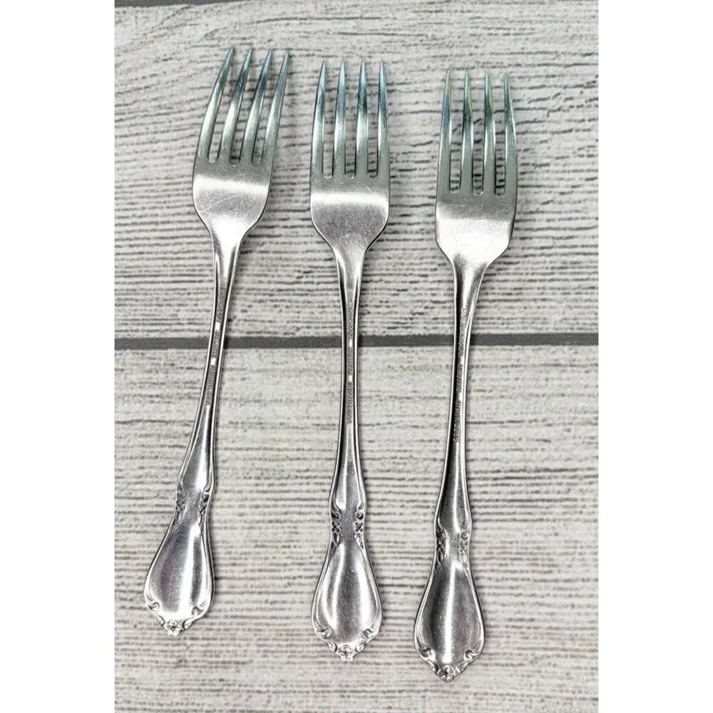 Oneida Oneidacraft Deluxe USA Stainless CHATEAU Dinner Forks Set Of 3